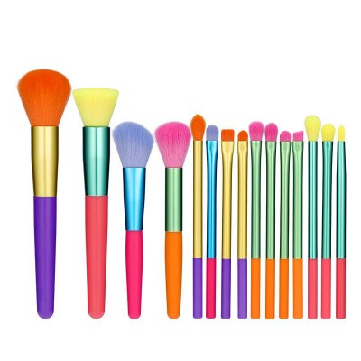 Makeup tools 15pcs private label makeup brush set synthetic hair brush for makeup