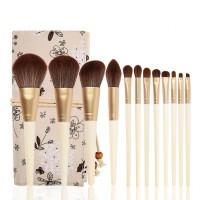 12pc Flat Foundation Powder Cream Mini Eyeshadow Concealer Makeup Brush Set For Women