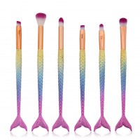 Beauty Rainbow 3d Color Purple Hair Private Label Mermaid Make Up Brush Set Eyeliner Eyeshadow Makeup Brush