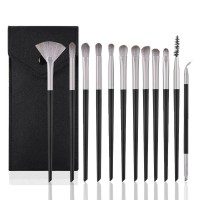 12pcs New Hot Sale Black Multifunction Eyeshadow Brush Private Label Professional Eyeshadow Blending Brush Set