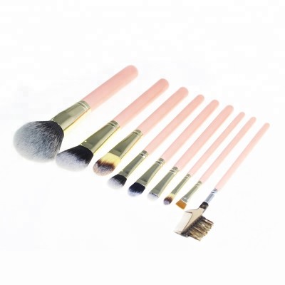 9pcs pink handle brush set custom logo wholesale make up brushes